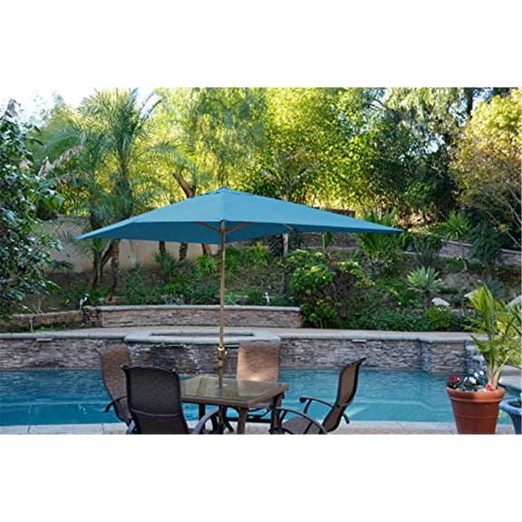 Jeco 6.5' x 10' Aluminum Patio Market Umbrella Tilt with Crank
