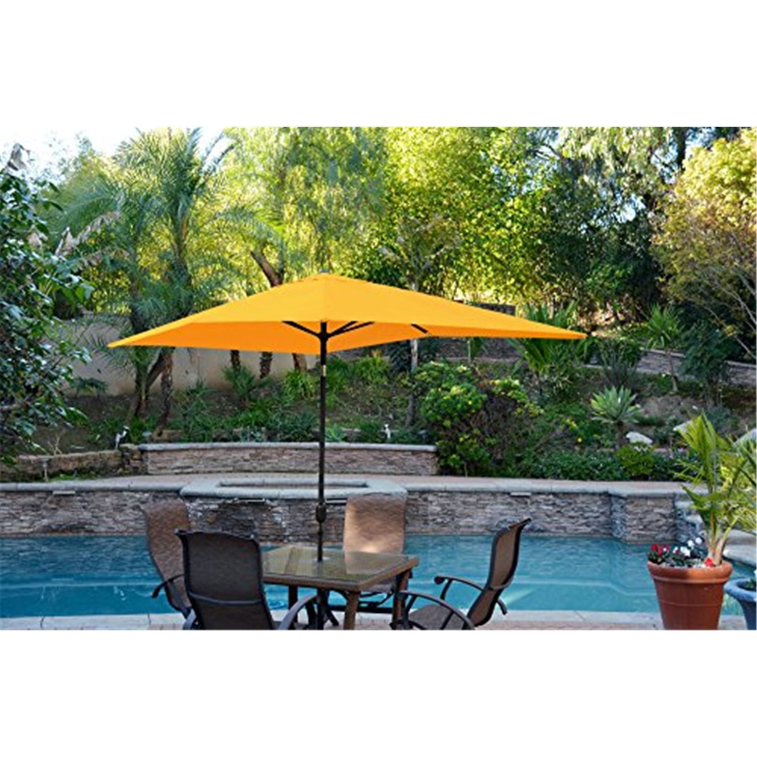eco 6.5 x 10 aluminum patio market umbrella PURPLE LEAF 6' 4' Rectangle Dual Tilt Taupe 8 Ribs umbrella has weather and UV resistant canopy Abble 10 x 6.5 Feet