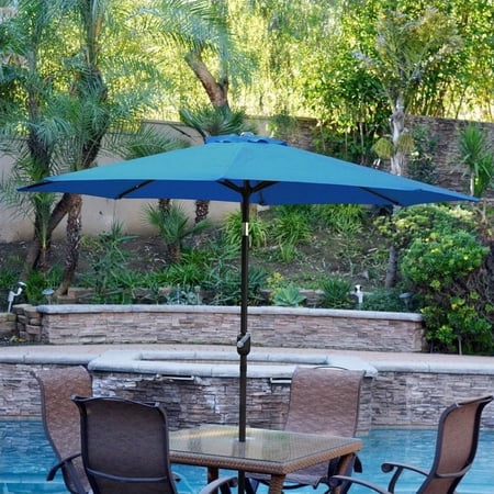 Jeco 9ft. Aluminum Patio Market Umbrella Tilt with Crank