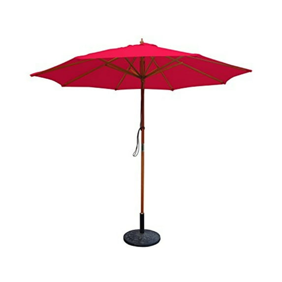 Jeco 9ft. Wood Market Umbrella-Color:Red