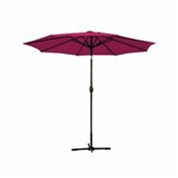 Jeco Aluminum Patio Market Umbrella Tilt w/ Crank- Black Pole-Color:Burgundy,Size:9'