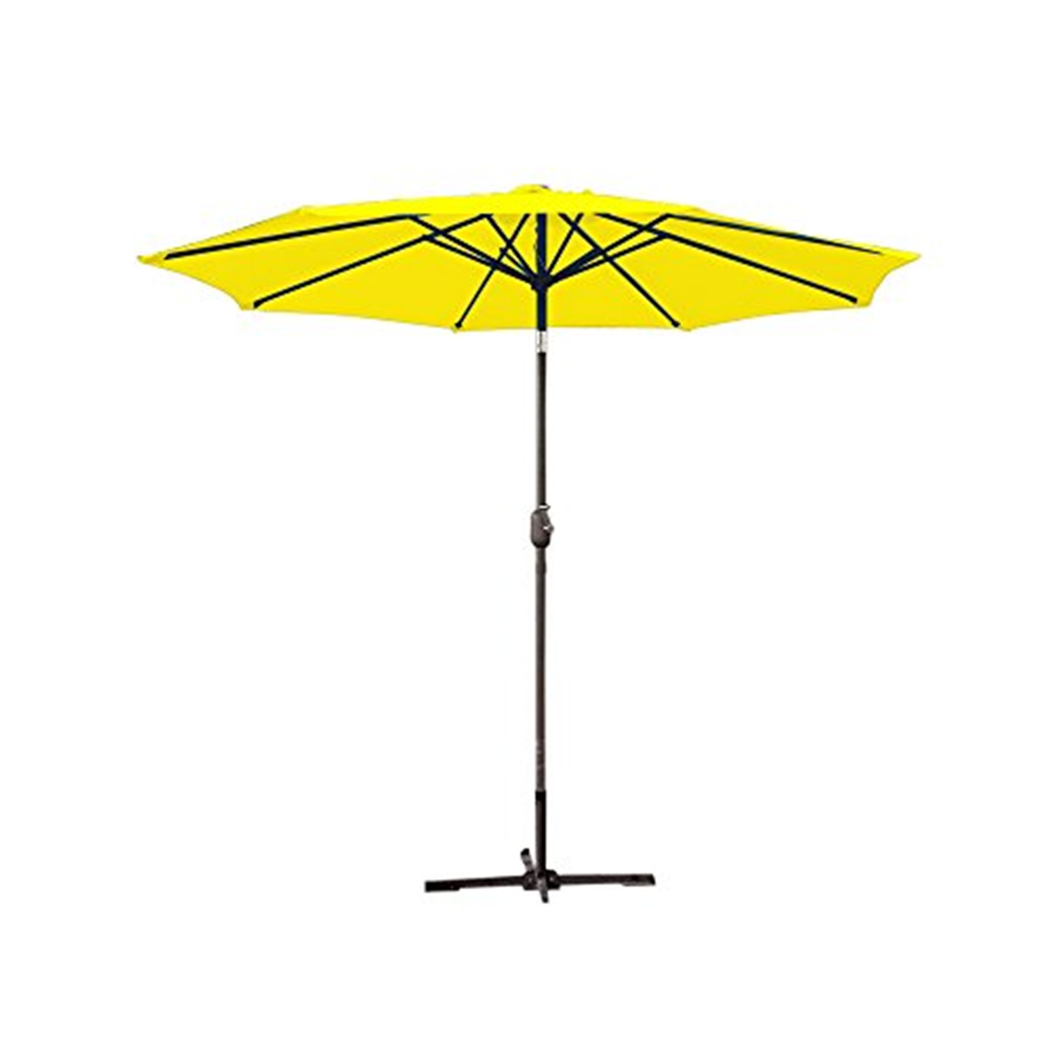 Jeco Aluminum Patio Market Umbrella Tilt w/ Crank - Grey Pole-Color:Yellow,Size:9' - image 1 of 1