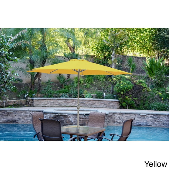Jeco Aluminum Patio Market Umbrella Tilt with Grey Pole Yellow