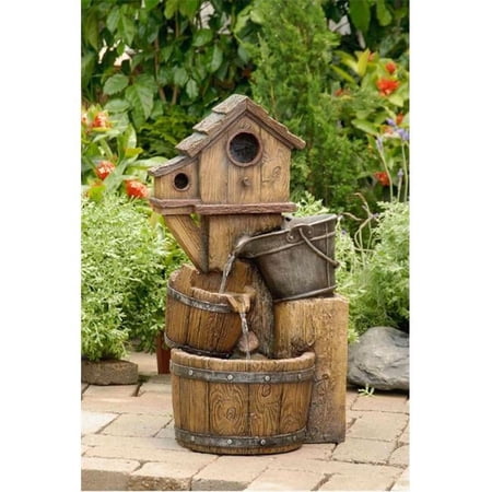 Jeco  Bird House Outdoor Water Fountain