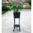 thumbnail image 1 of Jeco Black Wicker Patio Furniture Planter Stand, 1 of 2