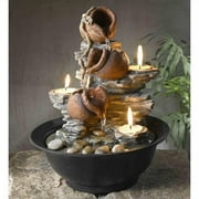 Jeco Bronze Tabletop Tavolo Luci Mini Pot Fountain