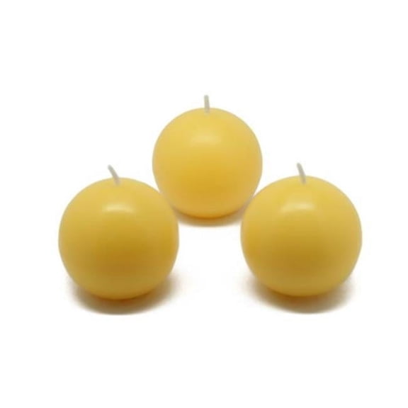Jeco CBZ-006-8 2 in. Ball Candles, Yellow - 96 Piece