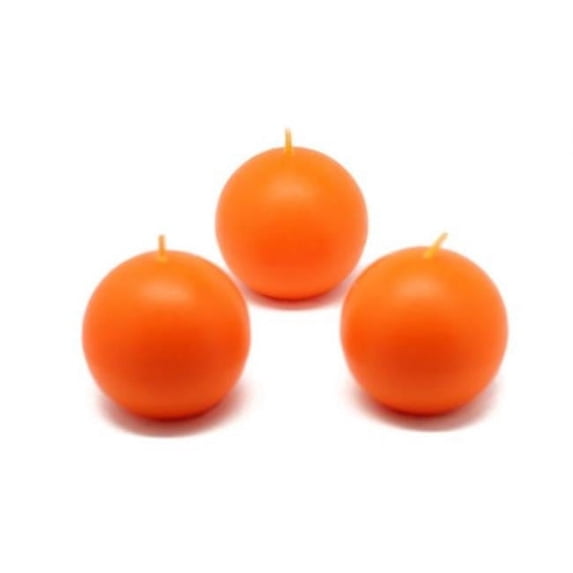 Jeco CBZ-007-8 2 in. Ball Candles, Orange - 96 Piece