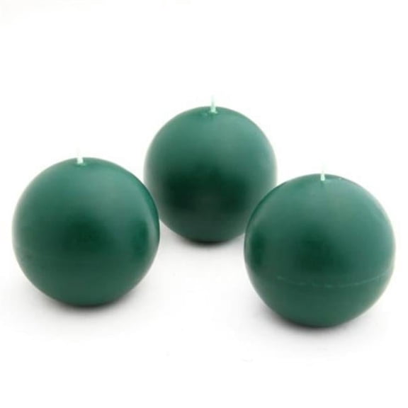 Jeco CBZ-022-6 3 in.Ball Candles, Hunter Green - 36 Piece