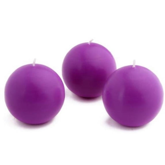Jeco CBZ-023 3 in. Ball Candles, Purple - 6 Piece per Box