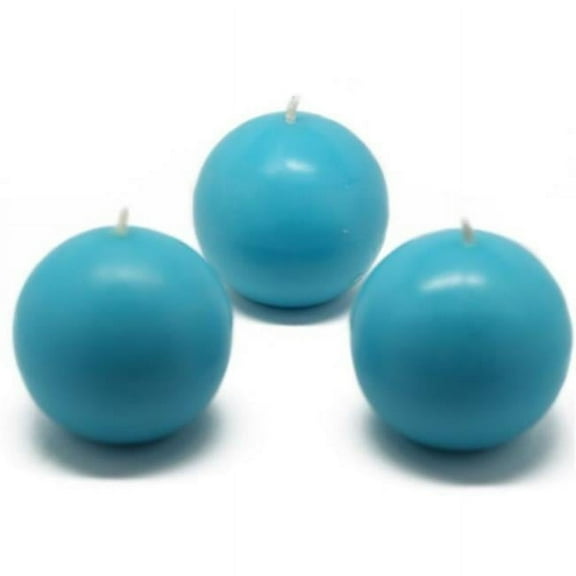 Jeco CBZ-045-6 3 in. Ball Candles, Turquoise - 36 Piece