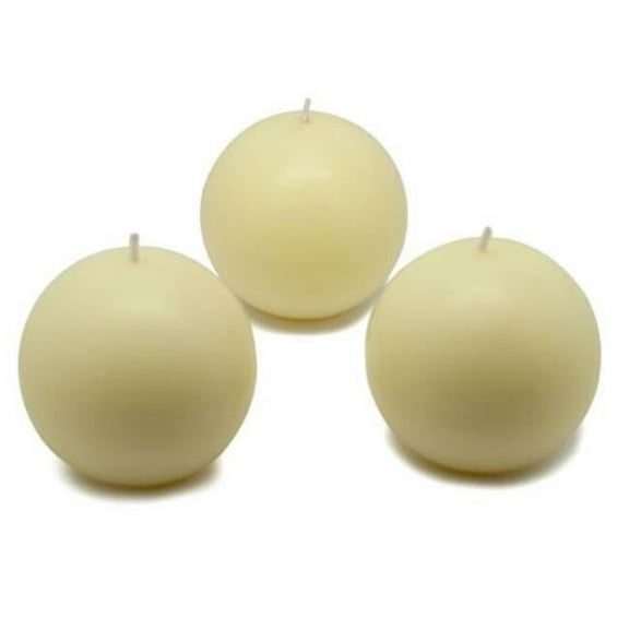 Jeco CBZ-047-6 3 in. Ball Candles, Ivory - 36 Piece