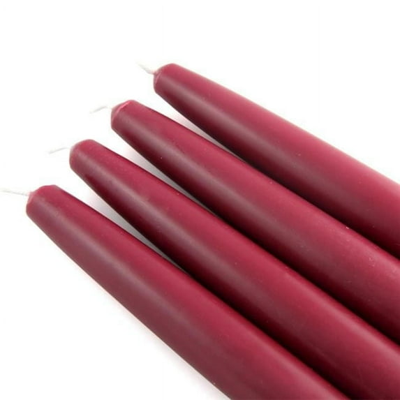Jeco CEZ-073 12 in. Taper Candles, Burgundy - 12 Piece