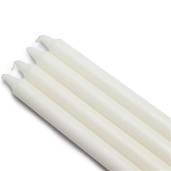 Jeco CEZ-092-12 10 in. Straight Taper Candles, White - 144 Piece