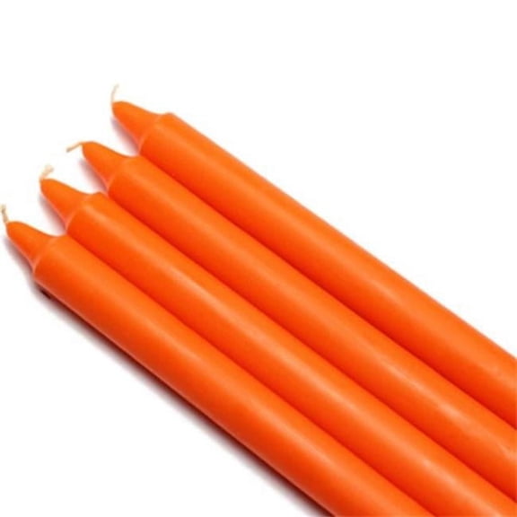 Jeco CEZ-093 10 in. Straight Taper Candles, Orange - 12 Piece