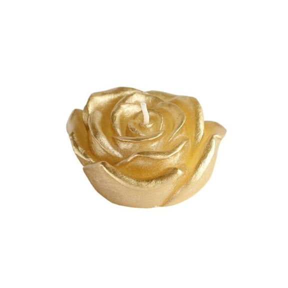 Jeco CFZ-101-12 3 in. Rose Floating Candles, Metallic Gold - 144 Piece