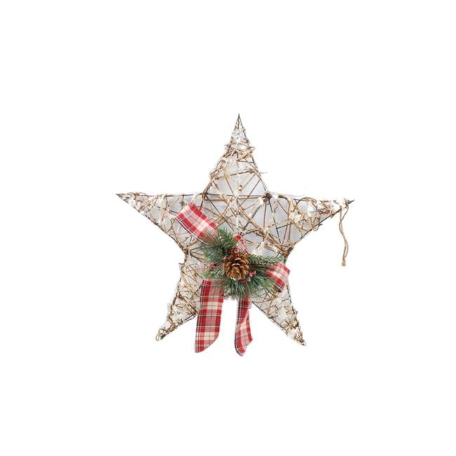 23 Inch Red Green Gold LED Hanging Star Wall Sculpture