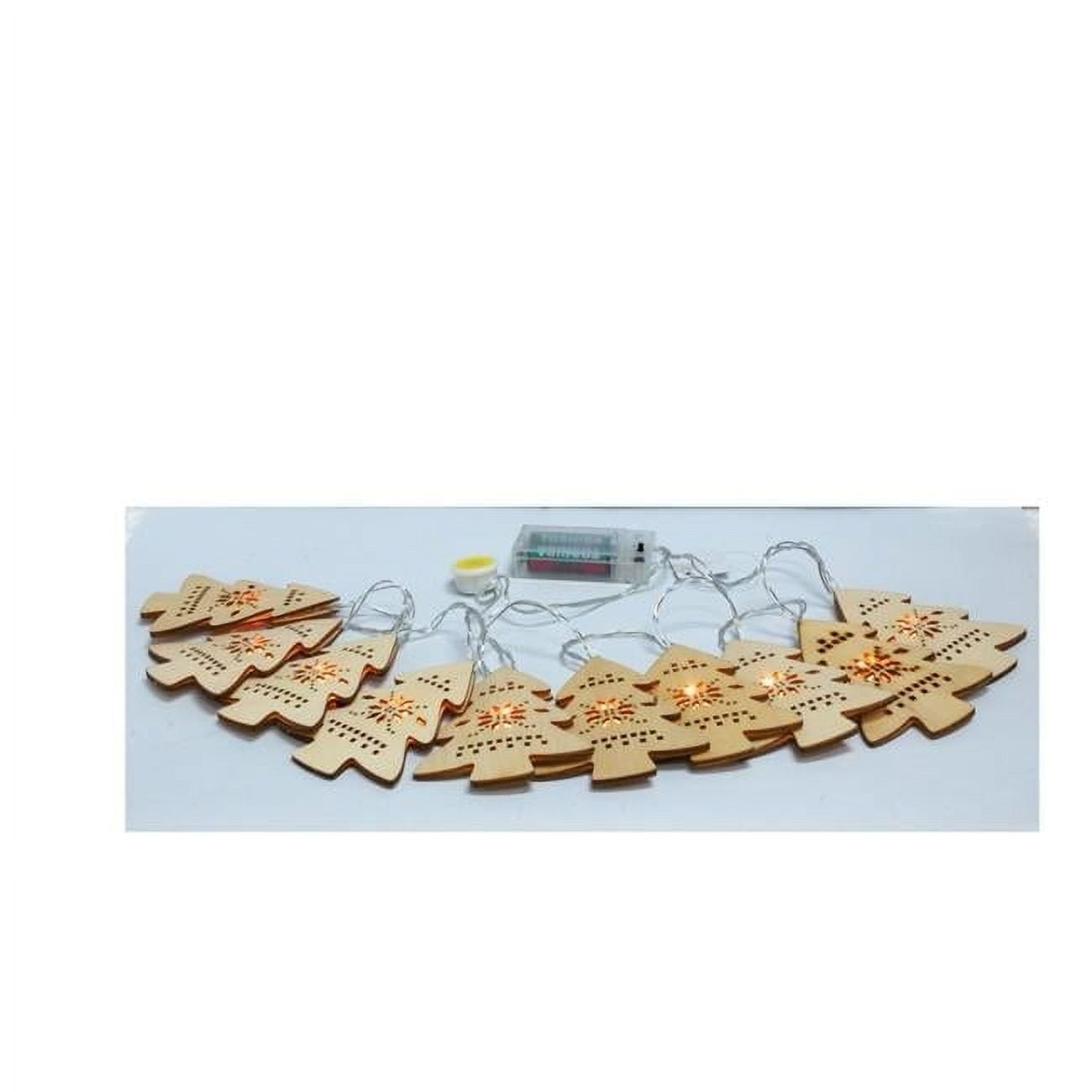 Warm White Wooden Christmas Tree LED String Lights, 48"