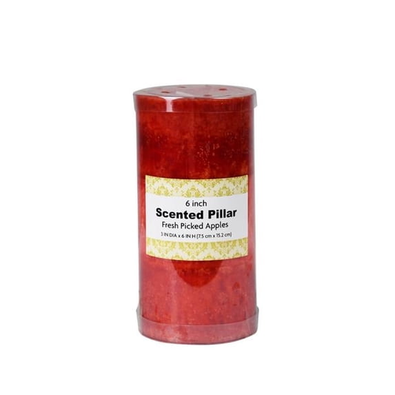 Jeco CPC-3611 3 x 6 in. Tritone Scented Pillar Candle, Red