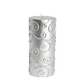 thumbnail image 1 of Jeco CPZ-070 3 x 6 in. Scroll Pillar Candle, Silver, 1 of 1