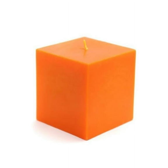 Jeco CPZ-128 3 x 3 in. Square Pillar Candles, Orange