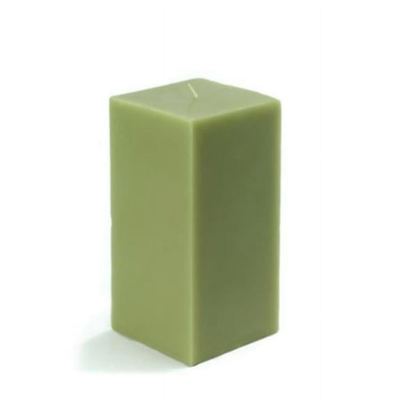 Jeco CPZ-144 3 x 6 in. Sage Square Pillar Candle, Green
