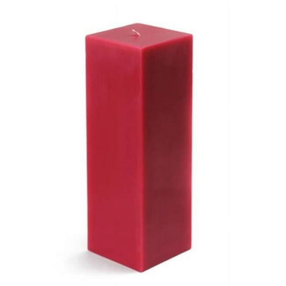Jeco CPZ-153-12-0 3 x 9 in. Square Pillar Candle, Red - 12 Piece