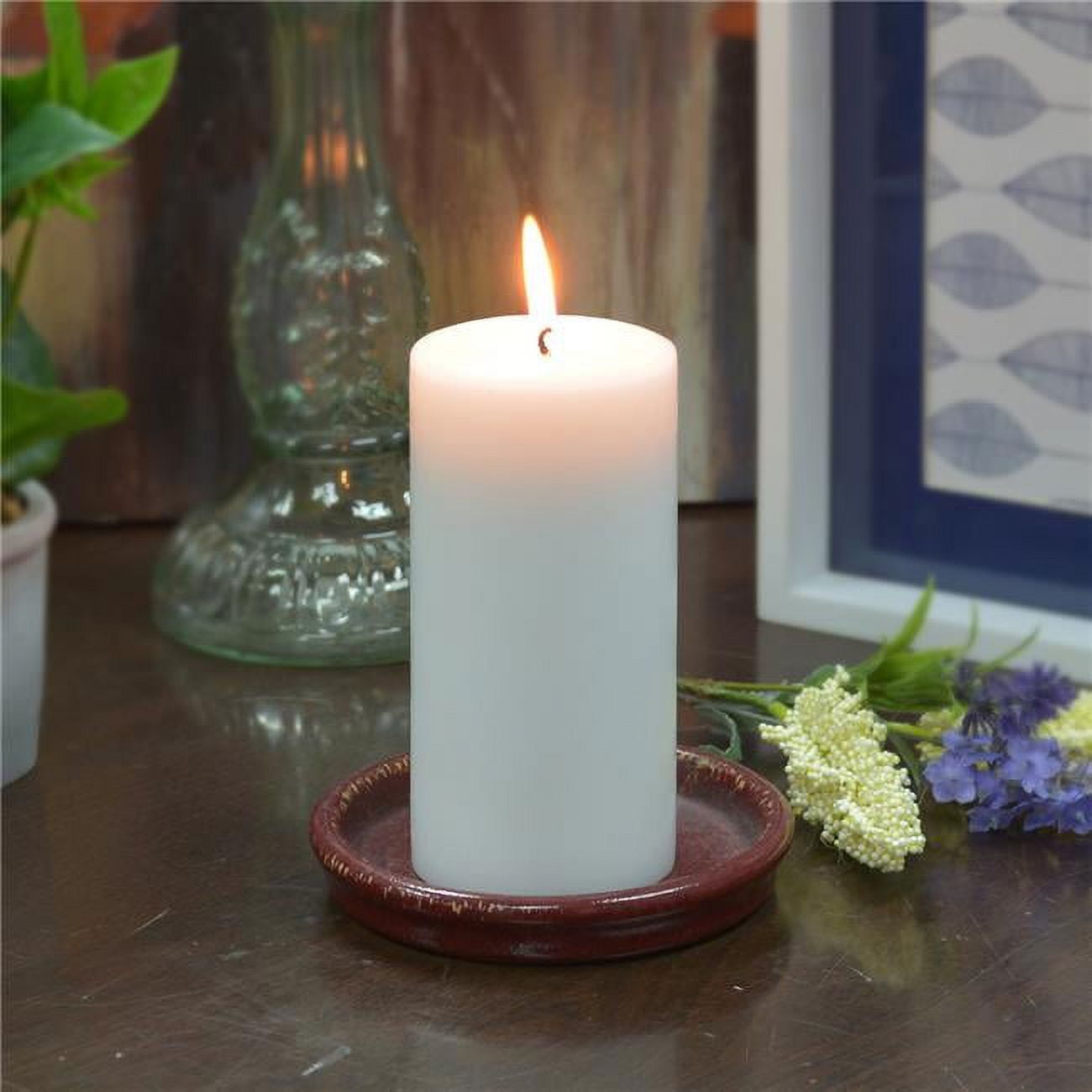 Elegant White Paraffin Pillar Candle, 3x4 Inch