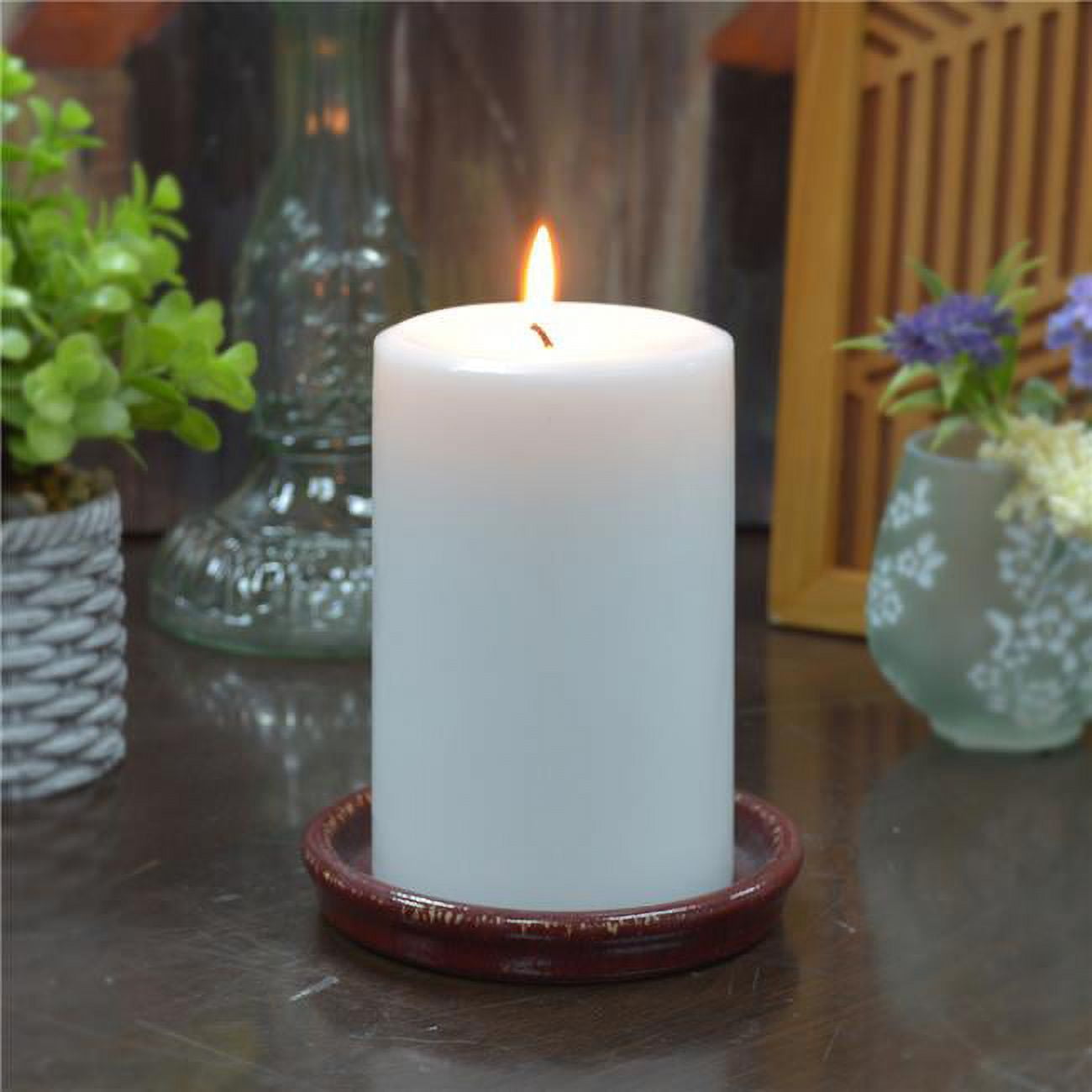 Classic White Unscented Paraffin Pillar Candle Set