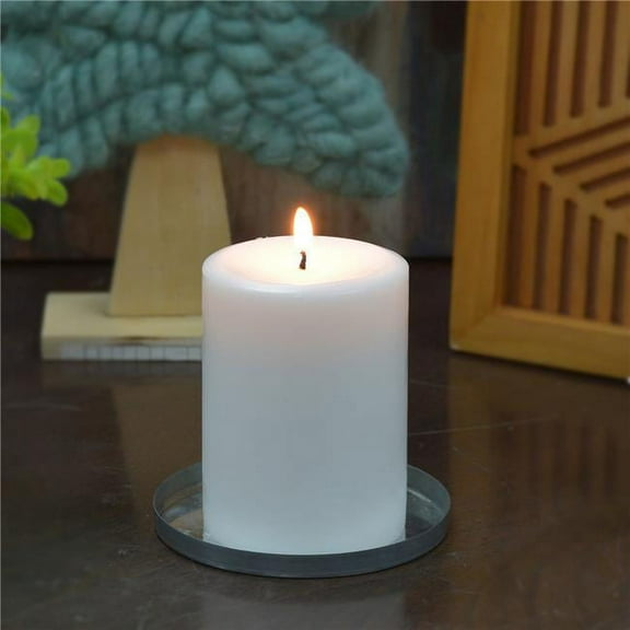 Jeco CPZ-176-12 4 x 6 in. Pillar Candles, White- Set of 12
