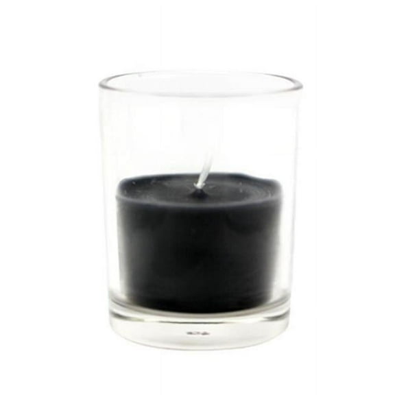 Jeco CVZ-030 Round Glass Votive Candles, Black - 12 Piece per Box