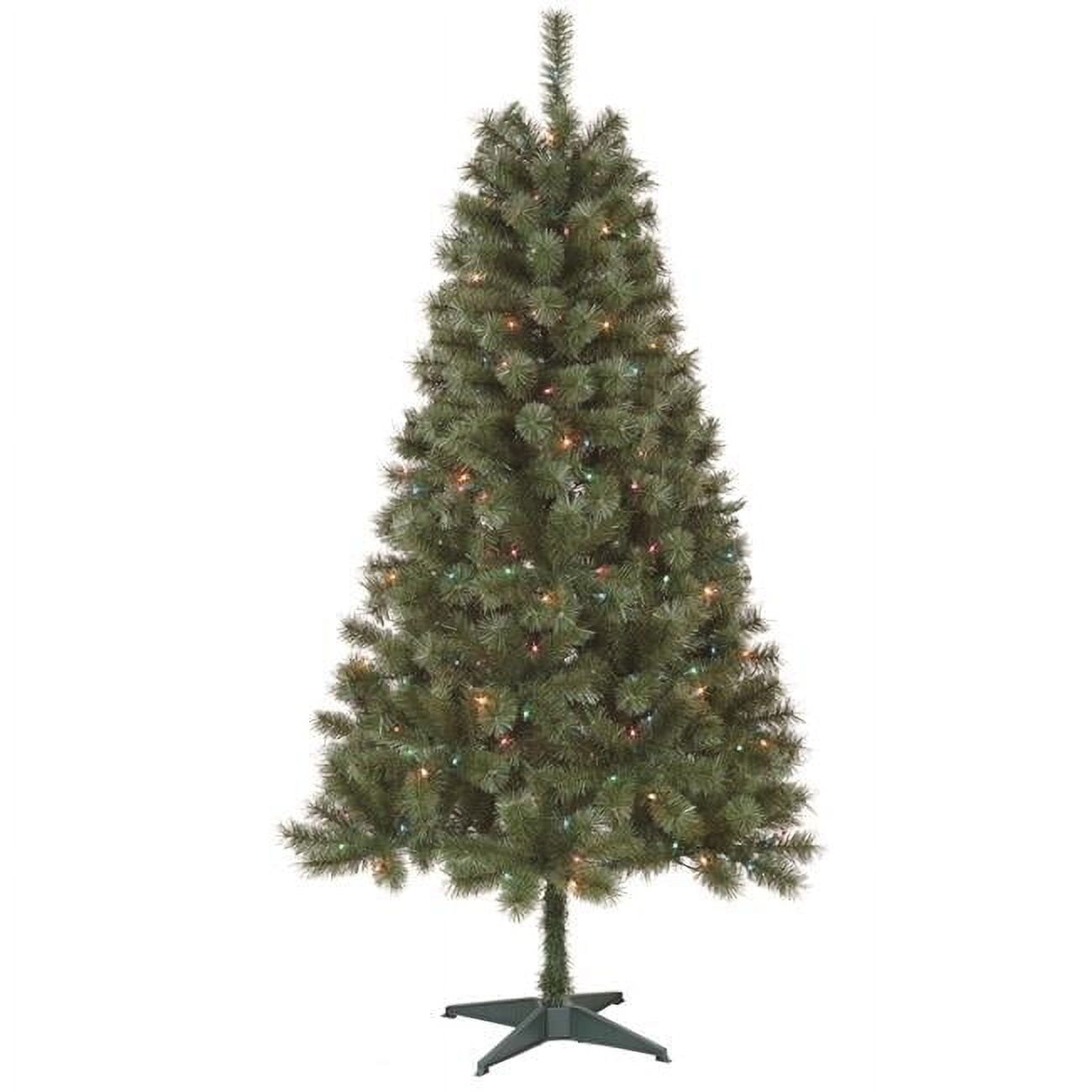 Festive Radiance 6ft Multi-Color Lighted Christmas Tree with Metal Stand