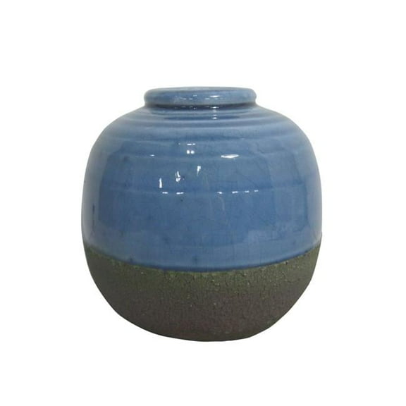 Jeco Ceramic Circular Jar in Blue and Gray