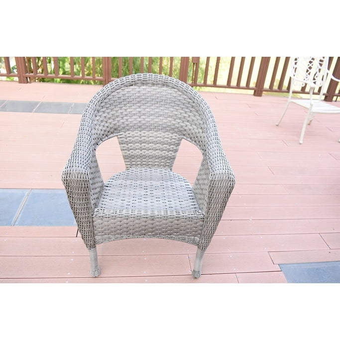 Jeco Clark Wicker Patio Chair in Gray - Walmart.com