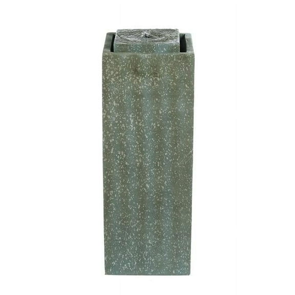 Jeco Contemporary Poly-Resin Pillar Fountain With Led Light in Green Lime