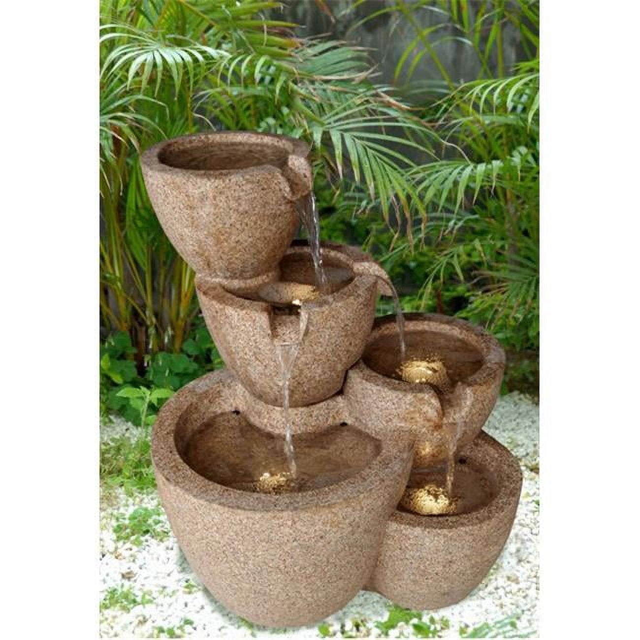 Jeco FCL051 Muiti Pots Sandstone Outdoorindoor Water Fountain With Led