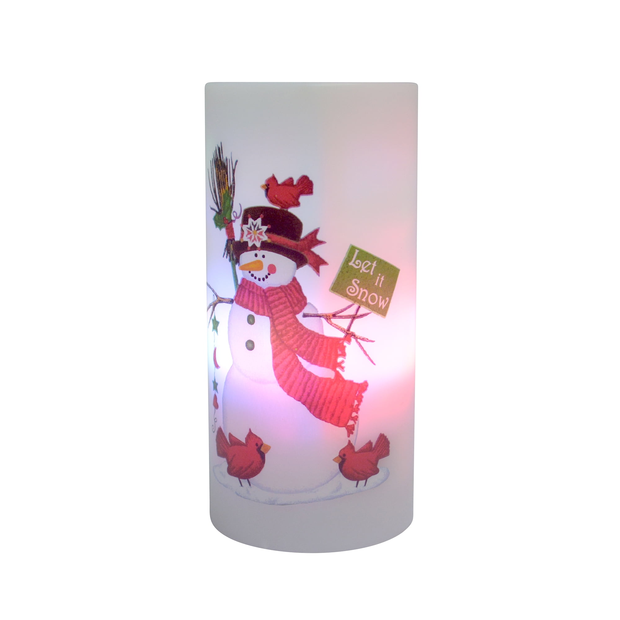 Jeco Flameless Christmas Snowman Candle and Projector in White