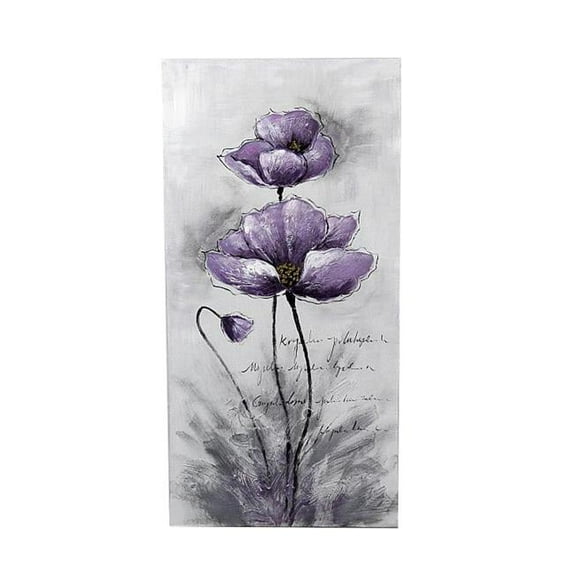 Jeco Floral and Botanical Canvas Art in Purple and Black