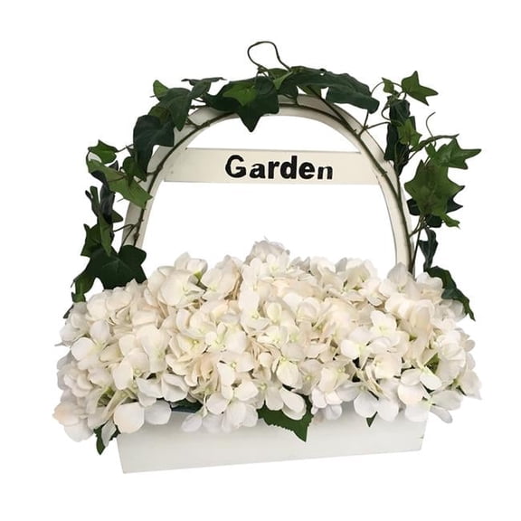 Jeco HD-BT106 16.5 in. Hydrangea with Wooden Pot