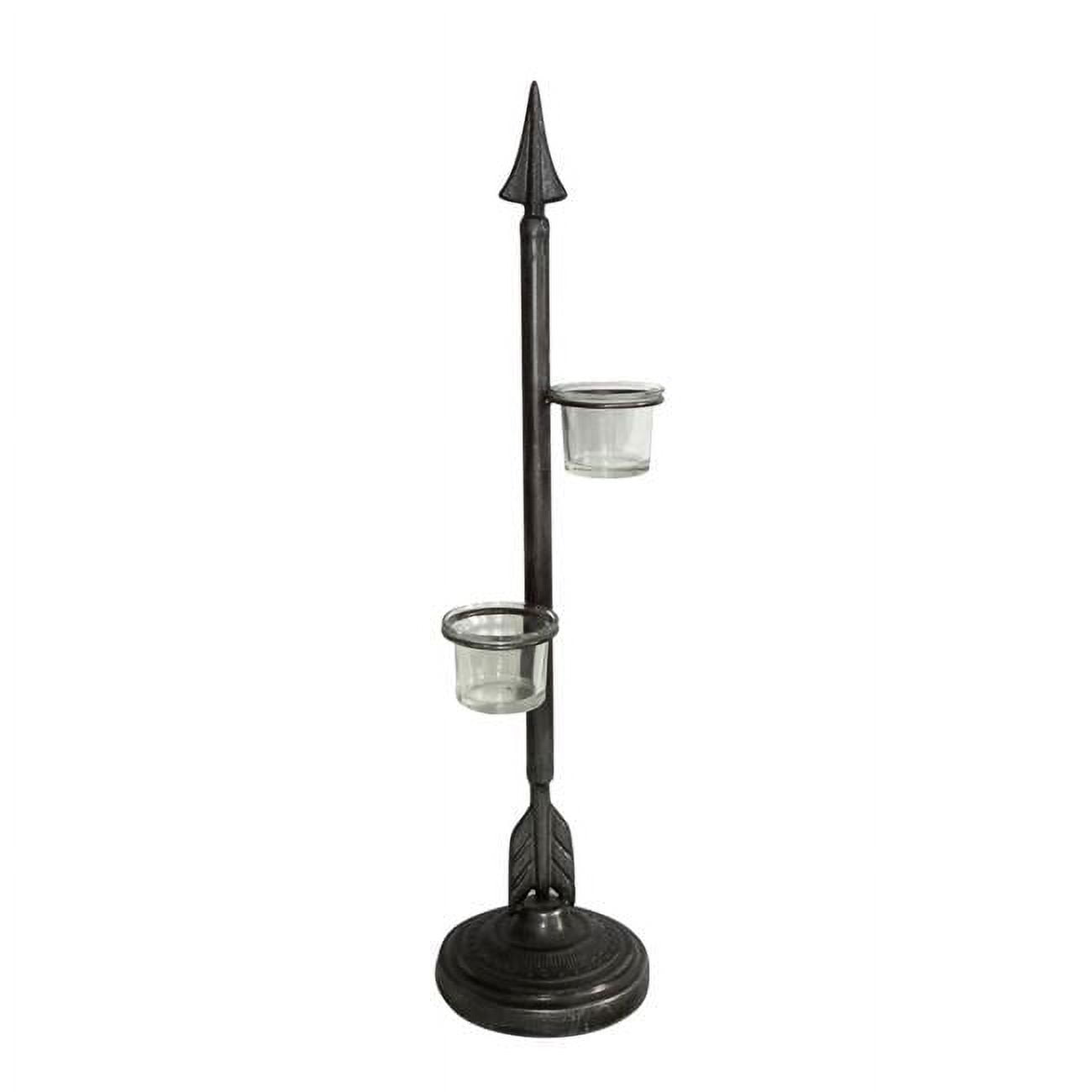 Chic Metallic Dual Tealight Candle Holder Centerpiece