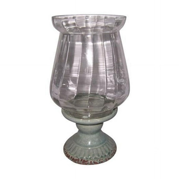 Jeco HD-CH010S 12 in. Ceramic Glass Hurricane Candle Holder