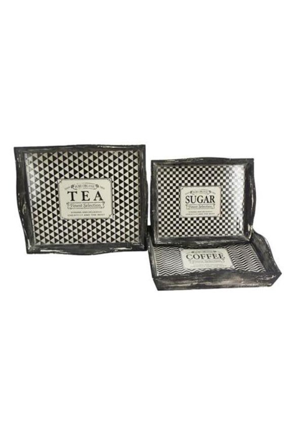 HD-HA056 Condiment-Themed Decorative Wooden Tray - Set of 3