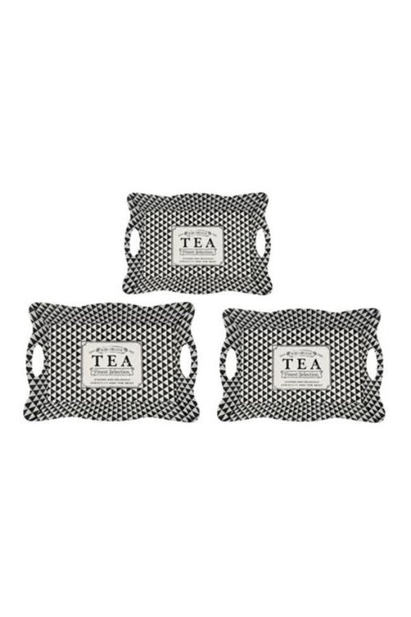 HD-HA058 Wooden Decorative Tea Pot Tray - Set of 3
