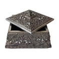 thumbnail image 1 of Jeco HD-HAB001-L Square Pattern Wood Box, Brown - Large, 1 of 2