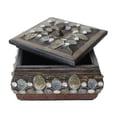 thumbnail image 1 of Jeco HD-HAB001-S Square Pattern Wood Box, Brown - Small, 1 of 2