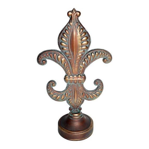 Jeco HD-HADJ037 Distressed Gold Metal Flrur Lis Table Decor