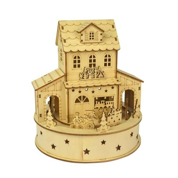 Jeco LED Wooden Village Figurine in Natural