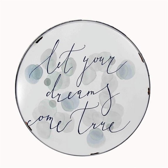 Jeco Metal Serving Tray in White and Blue