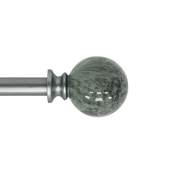 Nancy Adjustable Single Curtain Rod 28" to 48"-Antique Silver