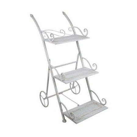 Jeco ODPS007 Orchies 3-Tiered Round Metal Plant Stand